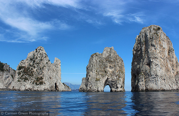 Rock formations around the island of Capri, Italy