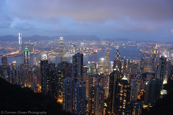 Hong Kong at night, looking down from Victoria Peak