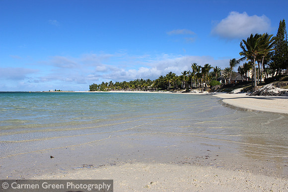 Beach along the east coast of Mauritius