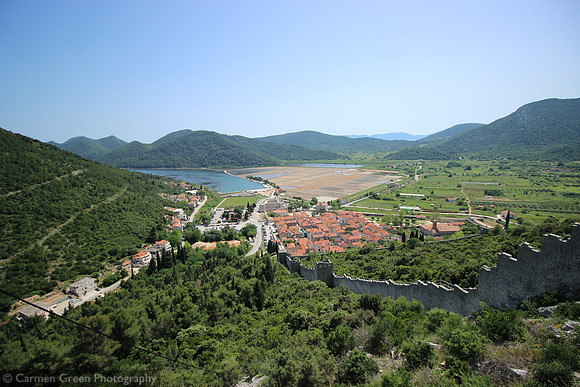 View of Ston looking down from the city walls