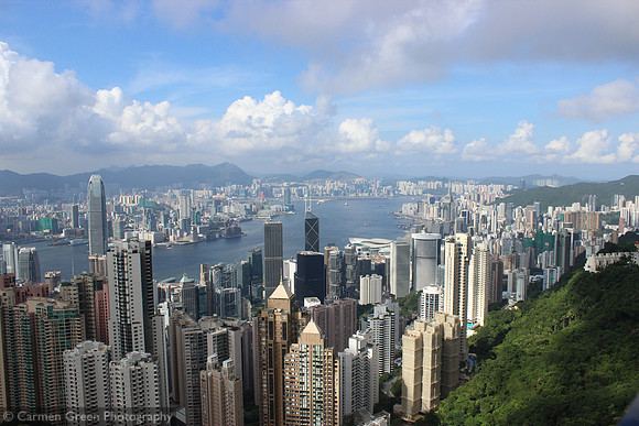 Victoria Peak looking down over Hong Kong