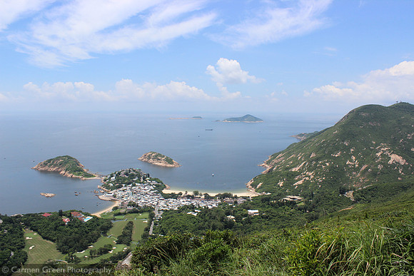View from the Dragon's back hiking trail over Shek O